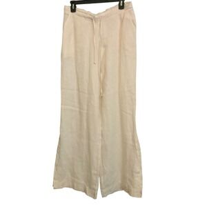 Bella Dahl Sand Colored, Linen Wide Leg Pants size‎ Medium